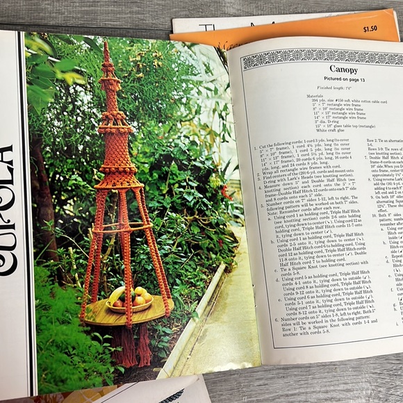 Vintage Macrame Instructional Magazines 1970s Lot - Picture 4 of 6